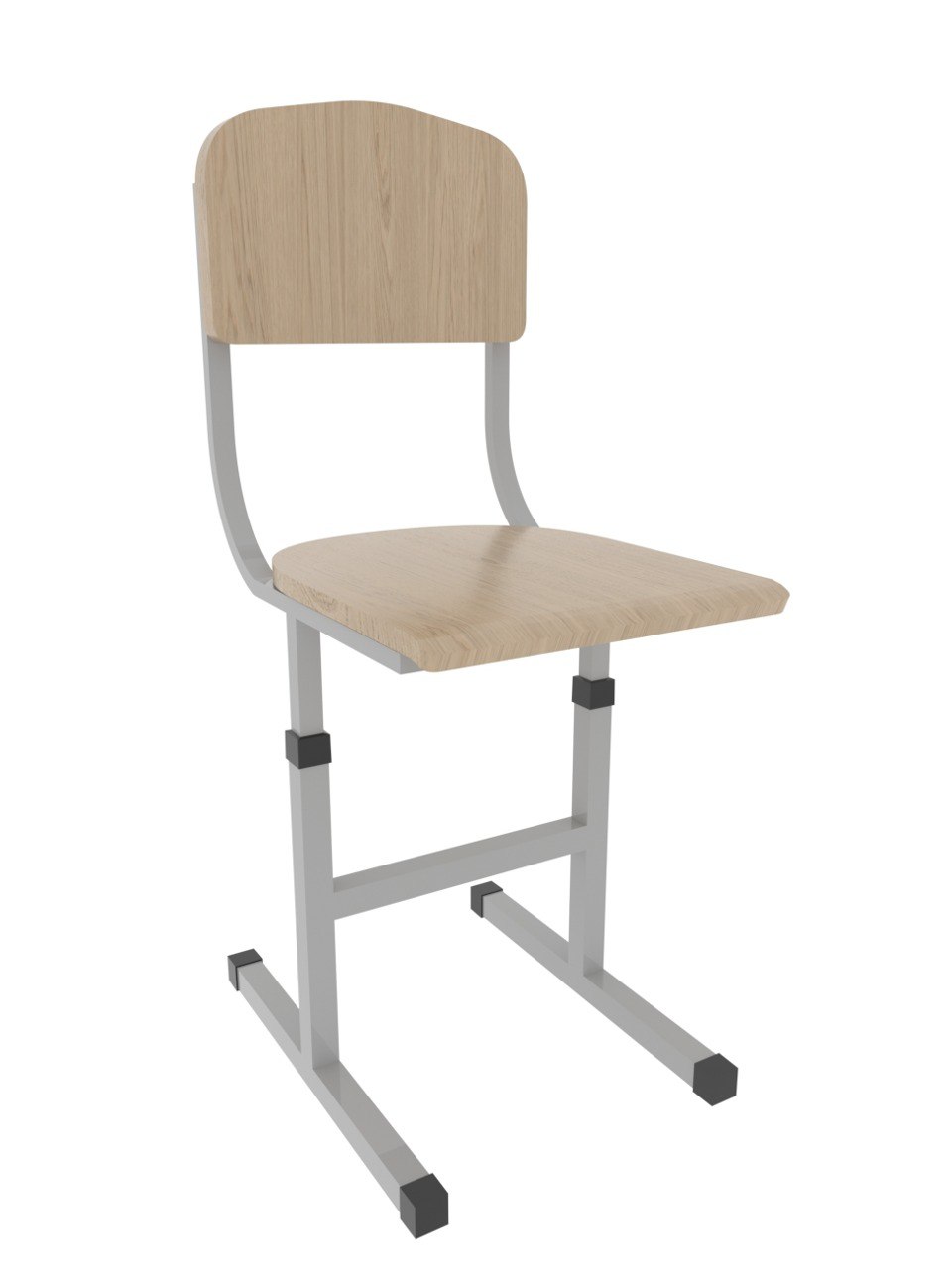 Стілець учнівський Т-подібний, регульований по висоті на квадратній трубі. РІВНЕНСЬКЕ НВП УТОГ